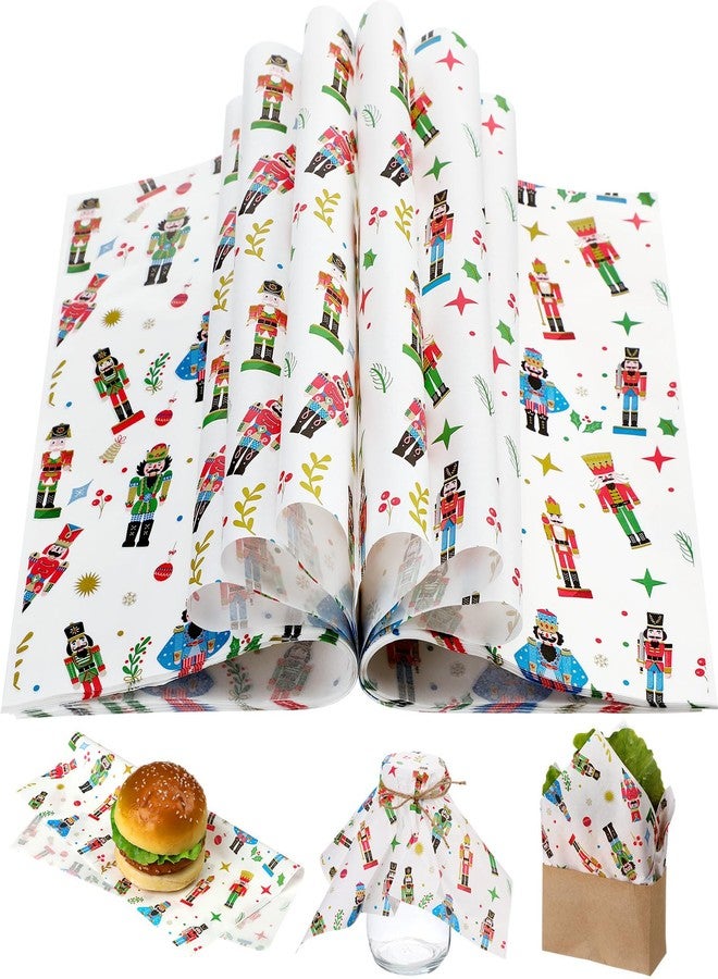 مارسبارك ورق شمعي مارسبارك، ١٠٠ ورقة، بنقشة كسارة البندق، لتغليف الطعام، مقاس ١١.٤ × ١١ بوصة، ورق شمعي لسلال الطعام، مناسب لتغليف سندويشات عيد الميلاد والبرغر، وتغليف مقاوم للدهون للحلوى والبسكويت. - Image 1